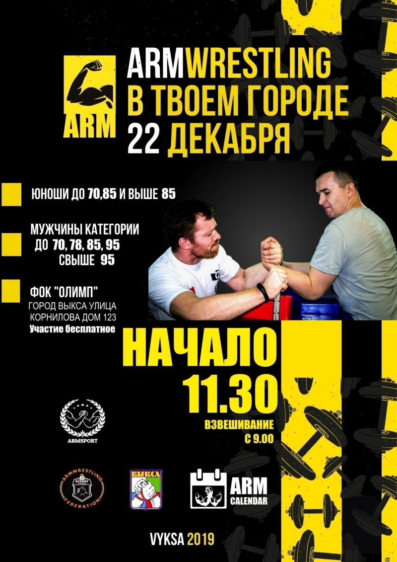 III открытый чемпионат г. Выкса по армрестлингу